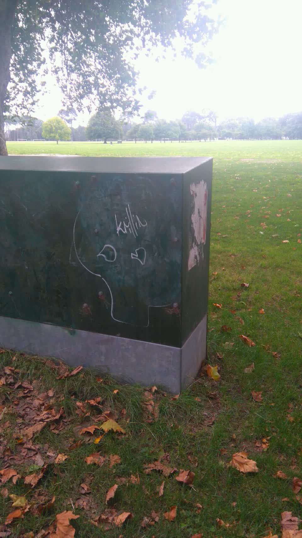 The photograph attached to this graffiti report