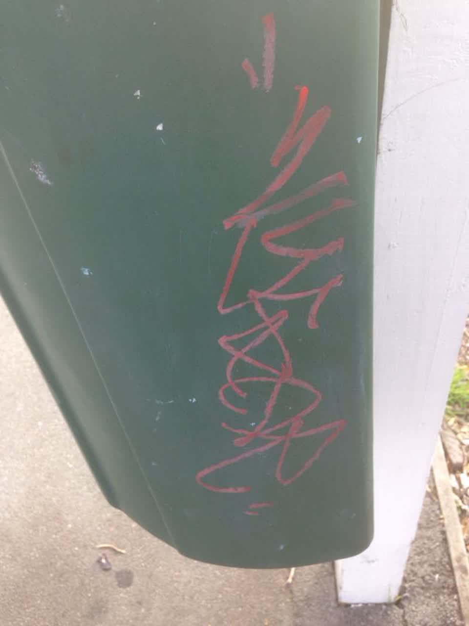 The photograph attached to this graffiti report