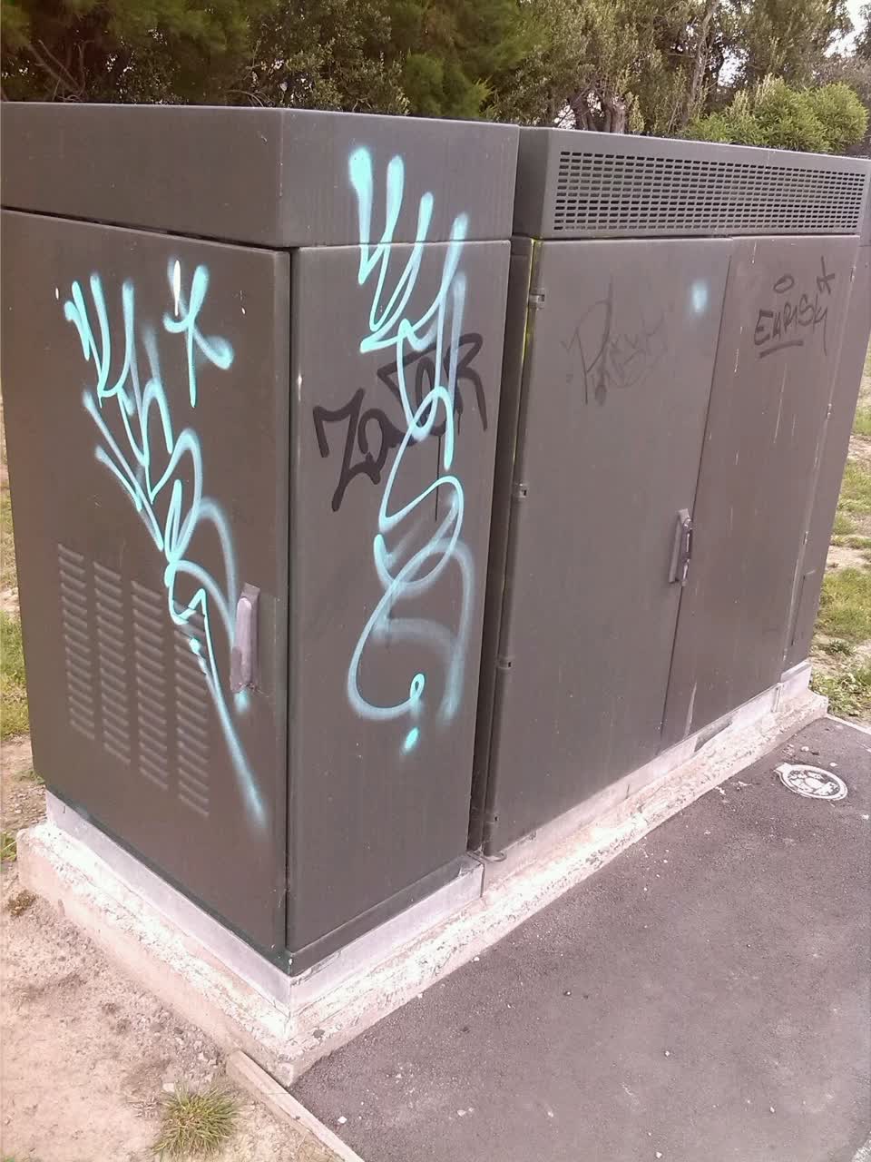 The photograph attached to this graffiti report