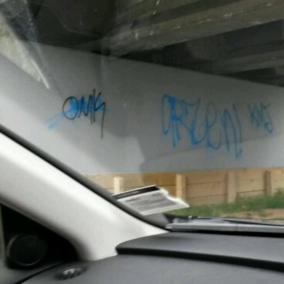 The photograph attached to this graffiti report