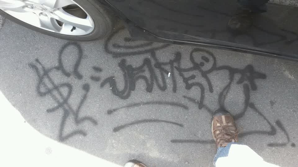 The photograph attached to this graffiti report
