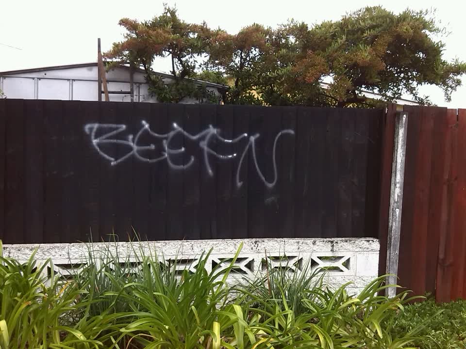 The photograph attached to this graffiti report