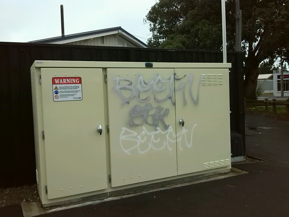 The photograph attached to this graffiti report