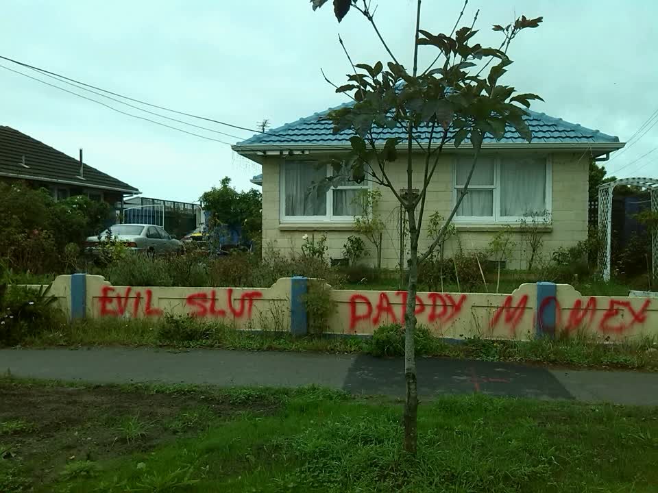 The photograph attached to this graffiti report