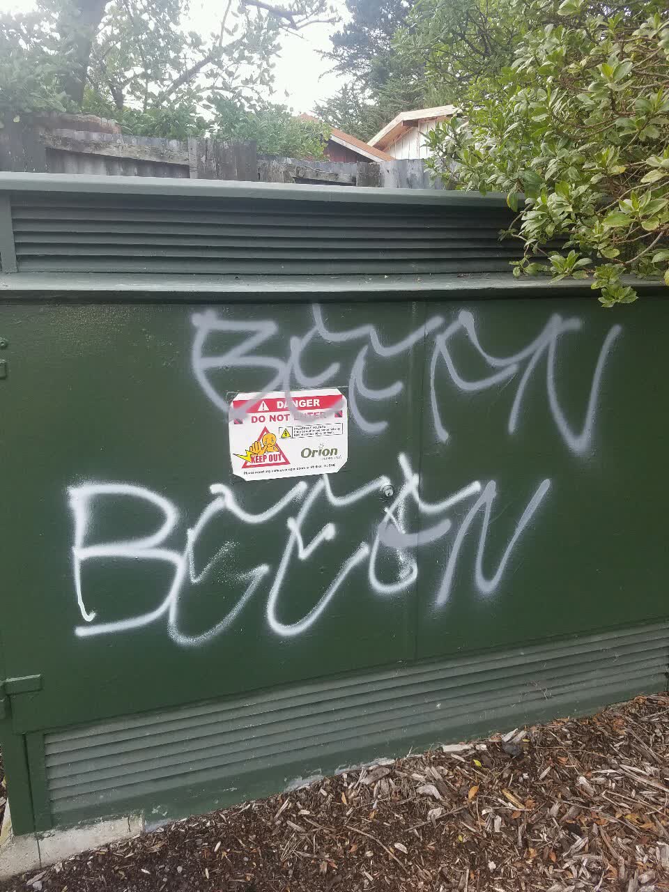 The photograph attached to this graffiti report