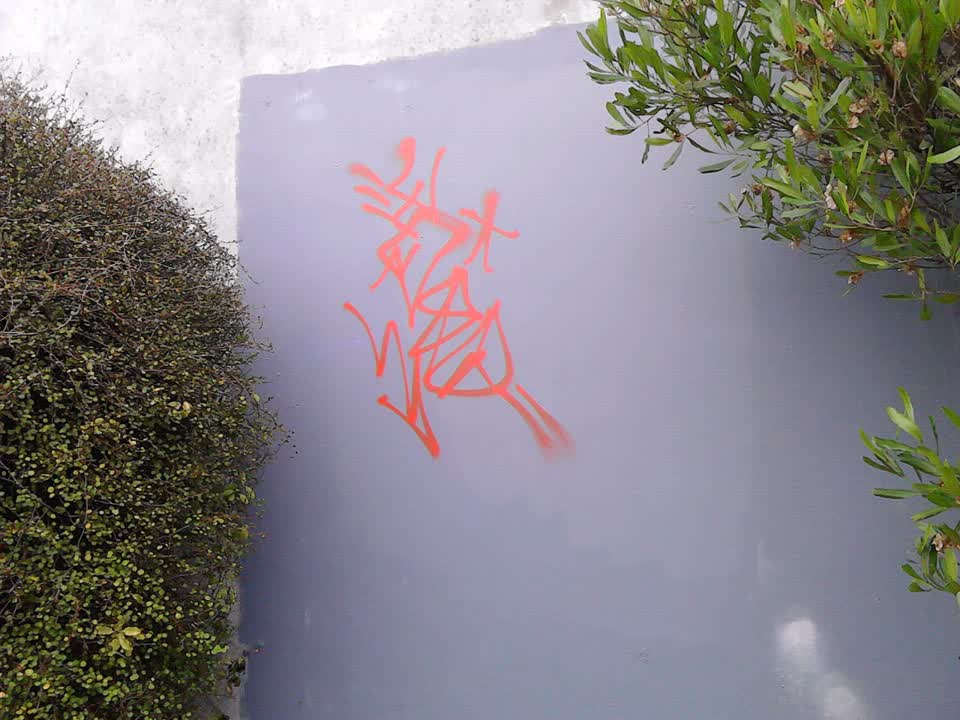 The photograph attached to this graffiti report