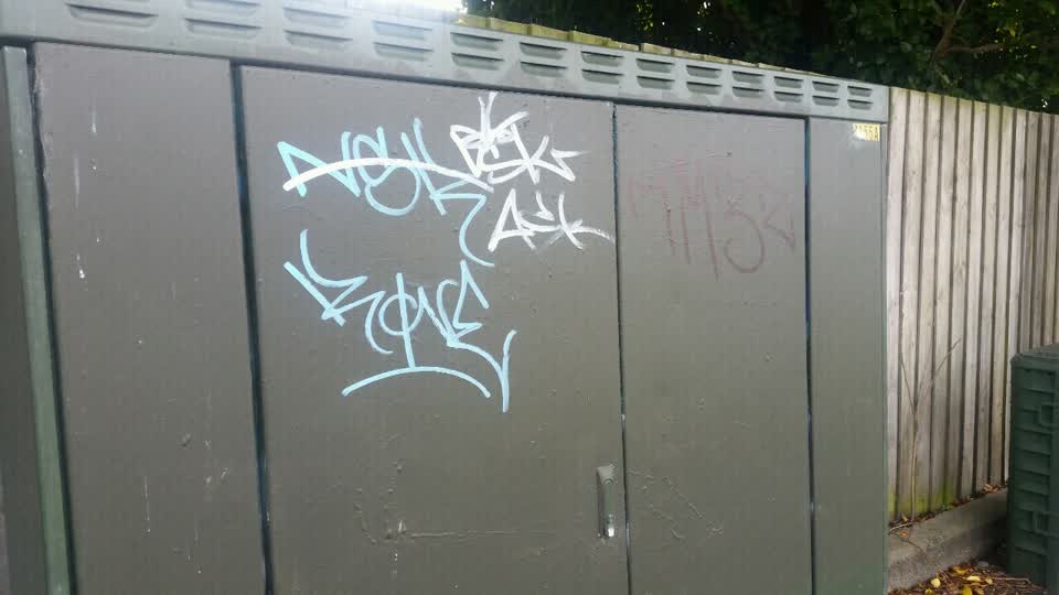 The photograph attached to this graffiti report