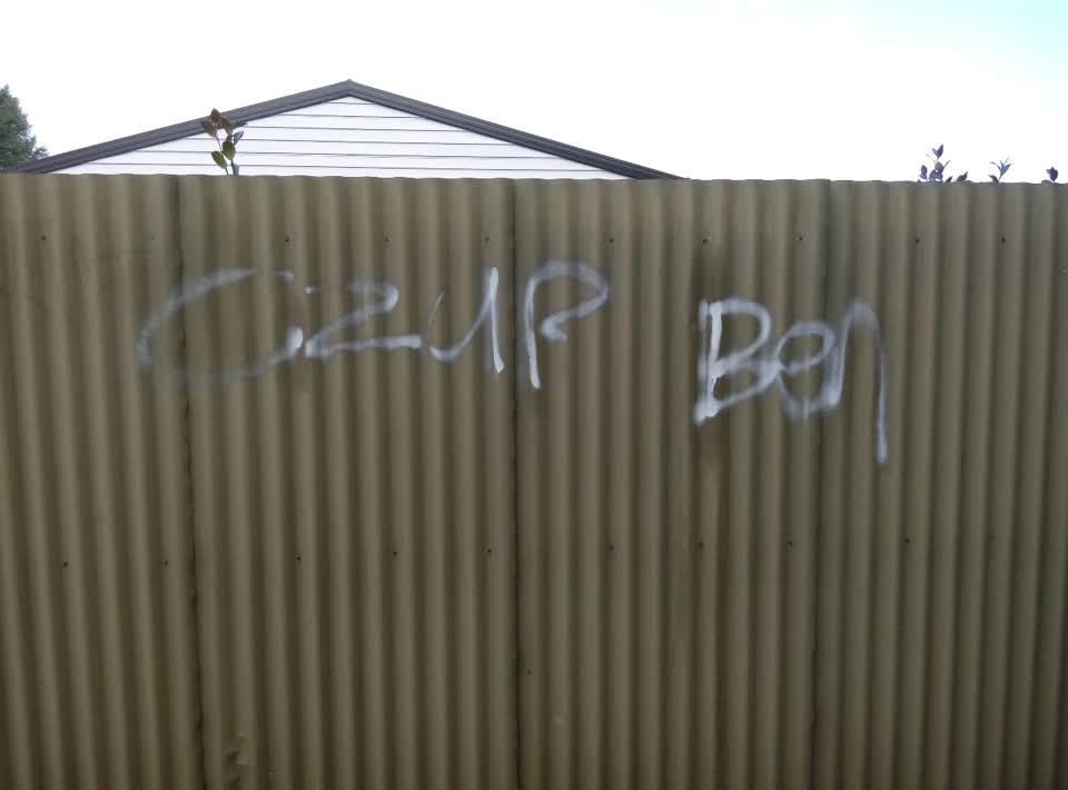 The photograph attached to this graffiti report