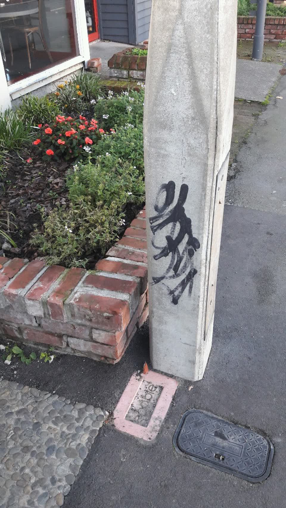 The photograph attached to this graffiti report