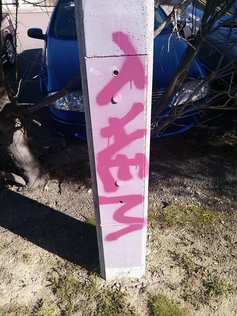 The photograph attached to this graffiti report