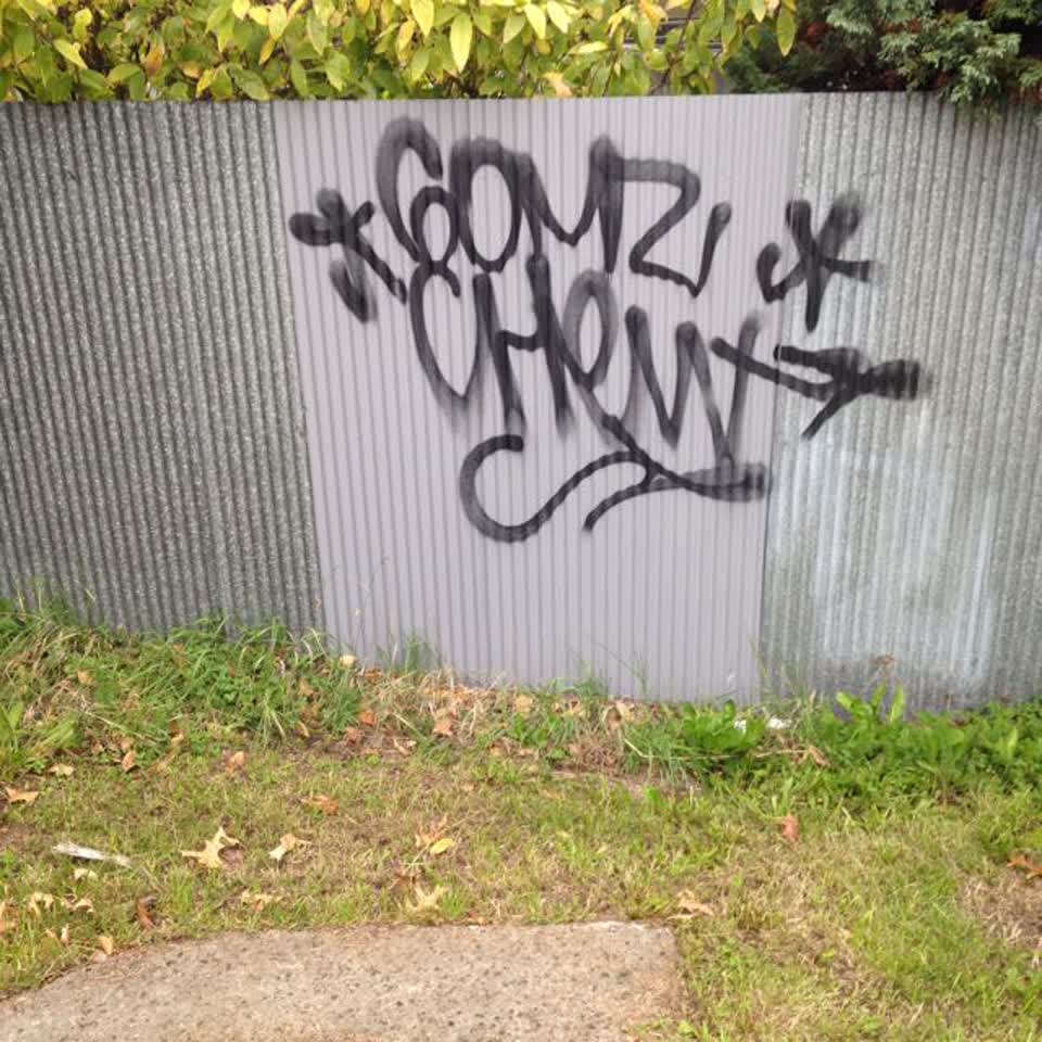 The photograph attached to this graffiti report