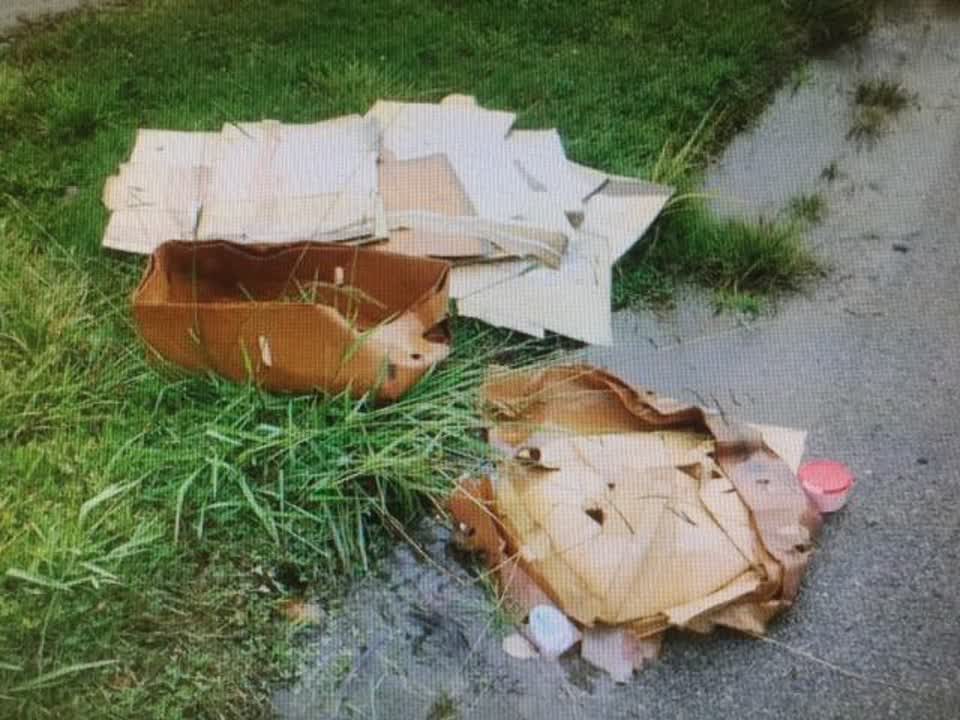 The photograph attached to this rubbish/recycling report