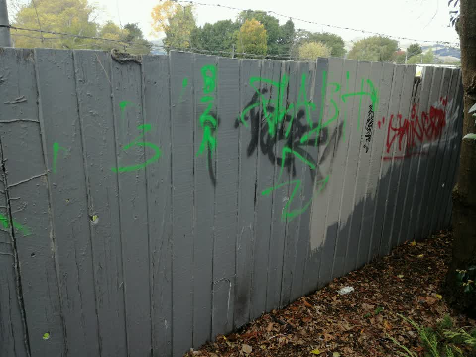 The photograph attached to this graffiti report