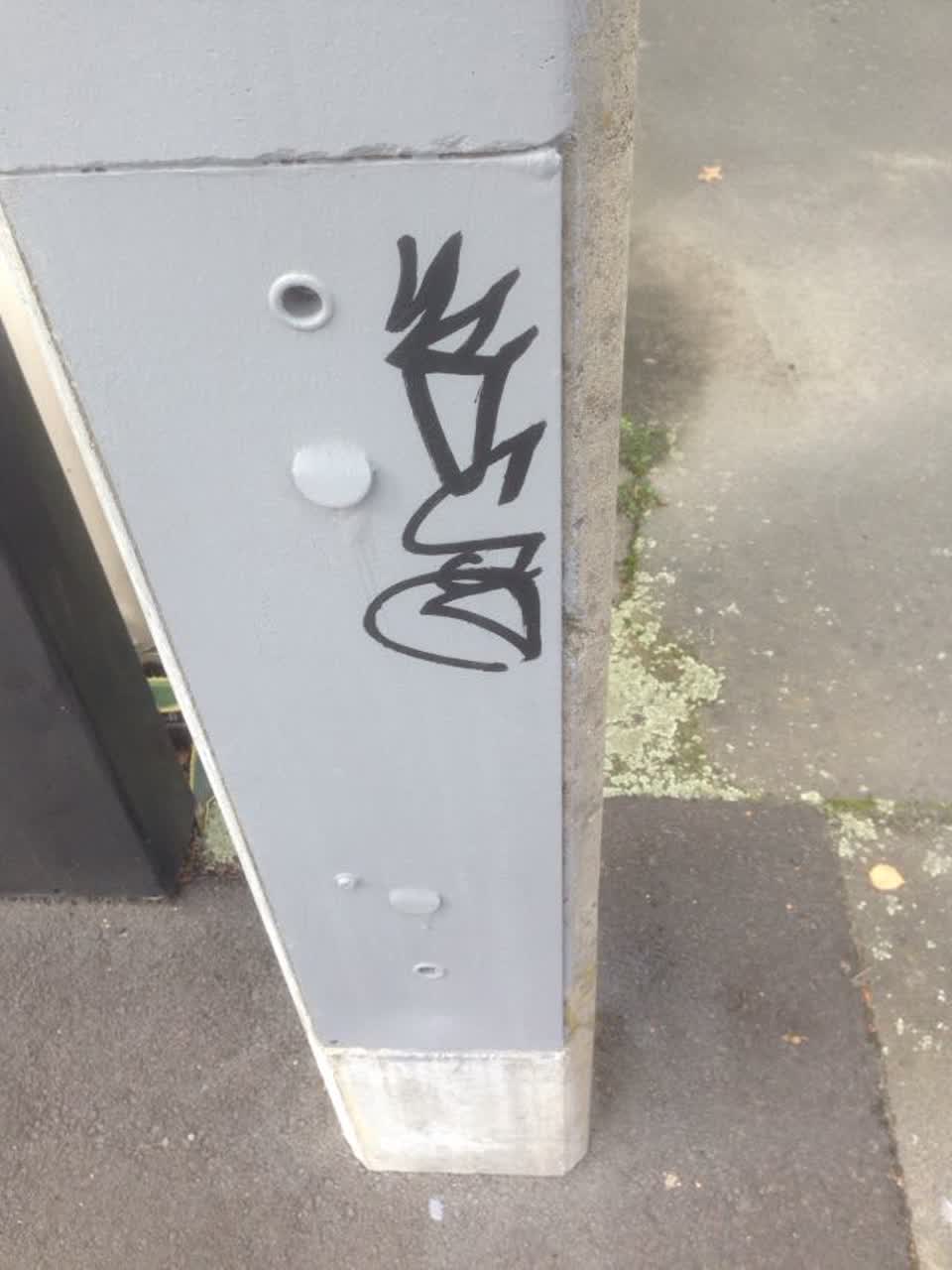 The photograph attached to this graffiti report