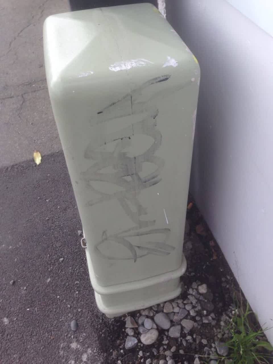 The photograph attached to this graffiti report