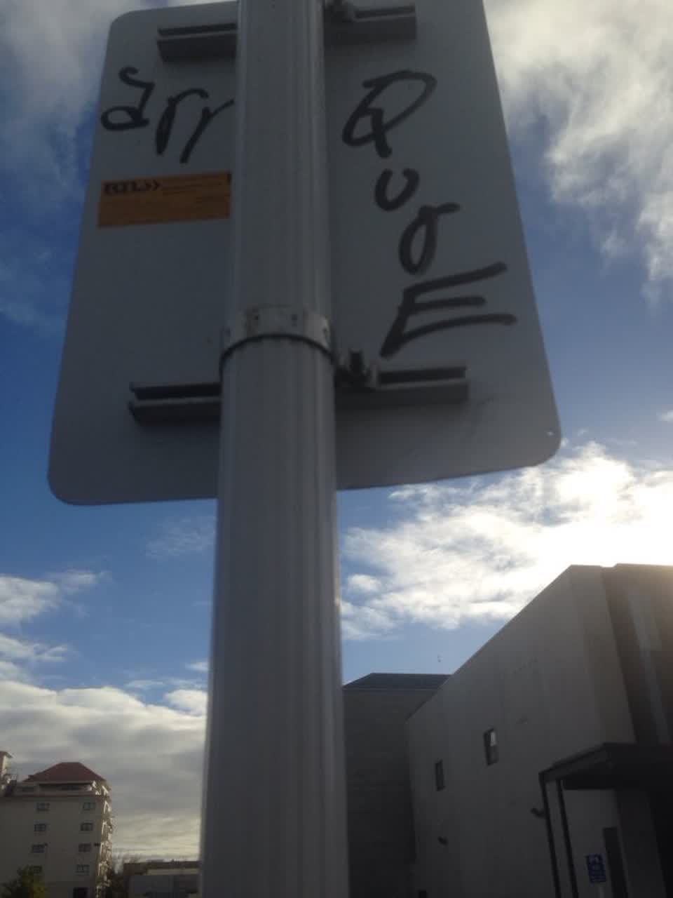 The photograph attached to this graffiti report