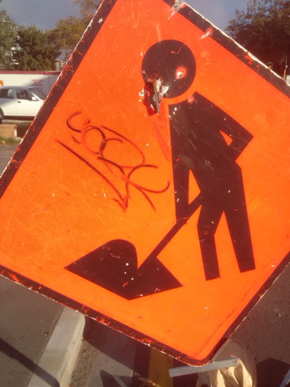 The photograph attached to this graffiti report