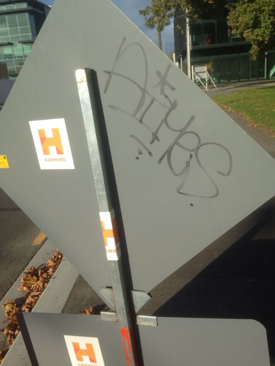 The photograph attached to this graffiti report