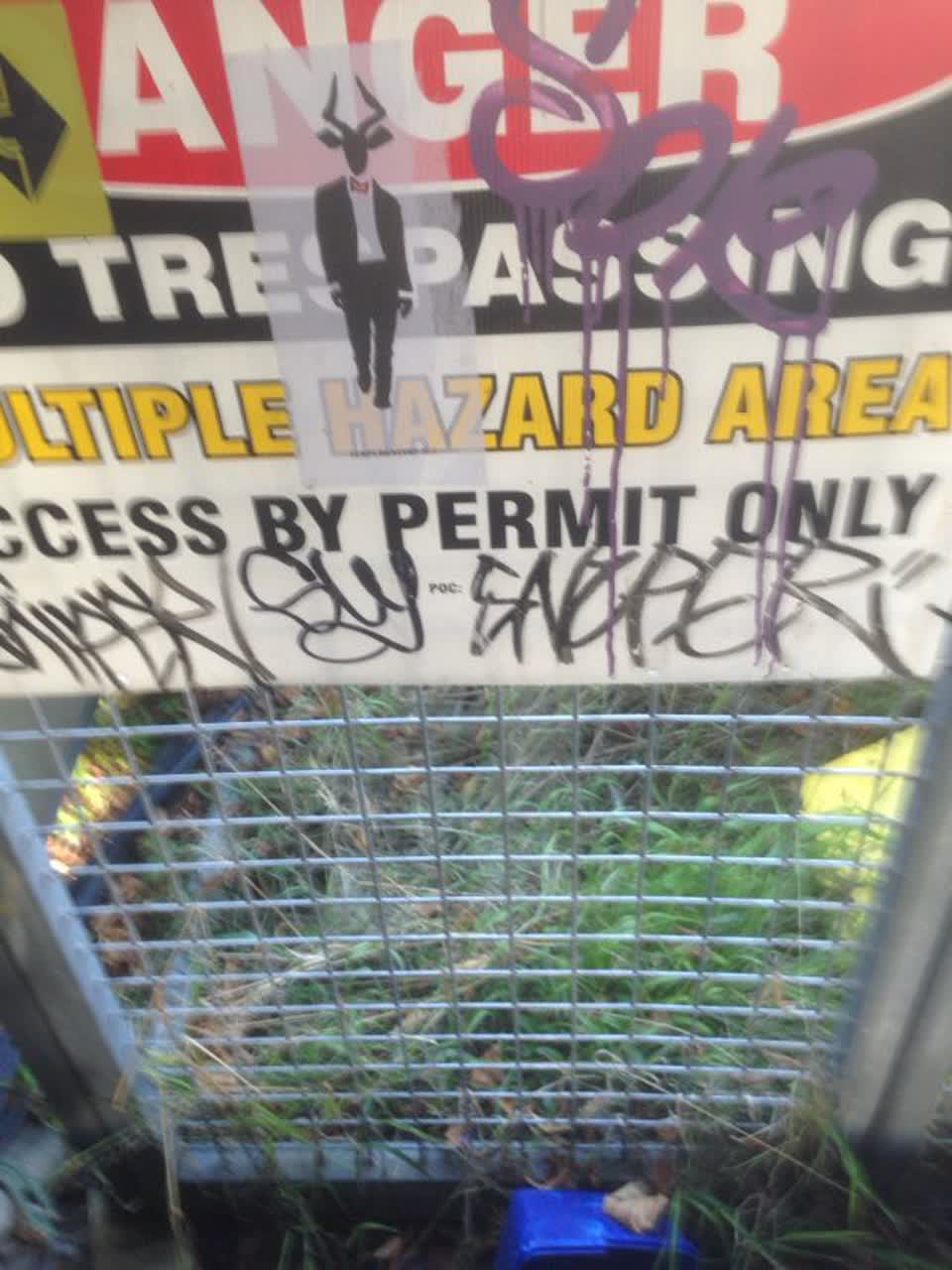 The photograph attached to this graffiti report