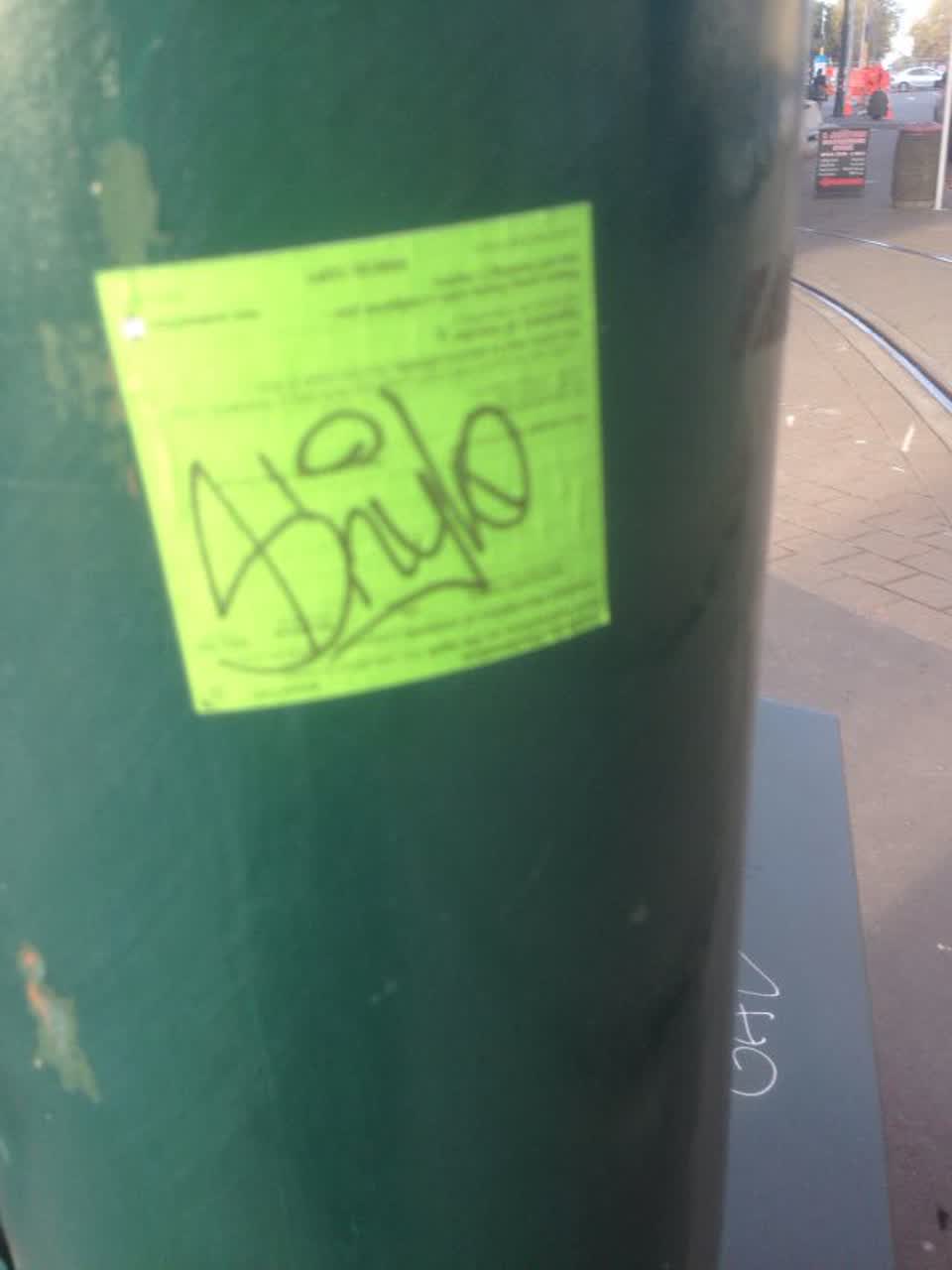The photograph attached to this graffiti report