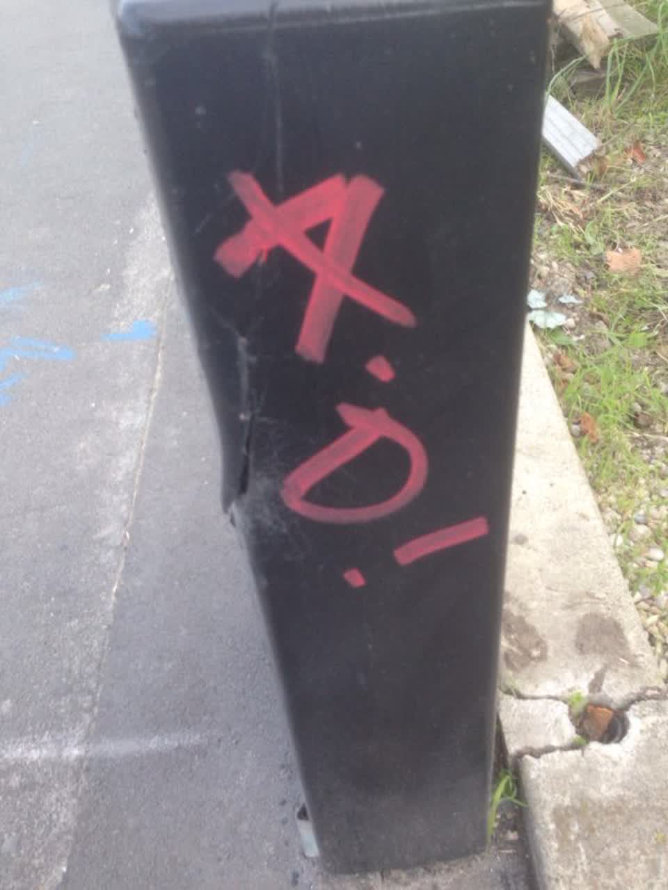 The photograph attached to this graffiti report