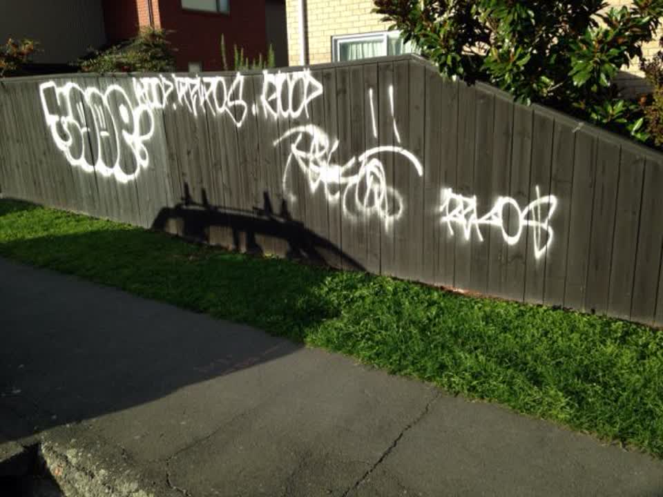 The photograph attached to this graffiti report