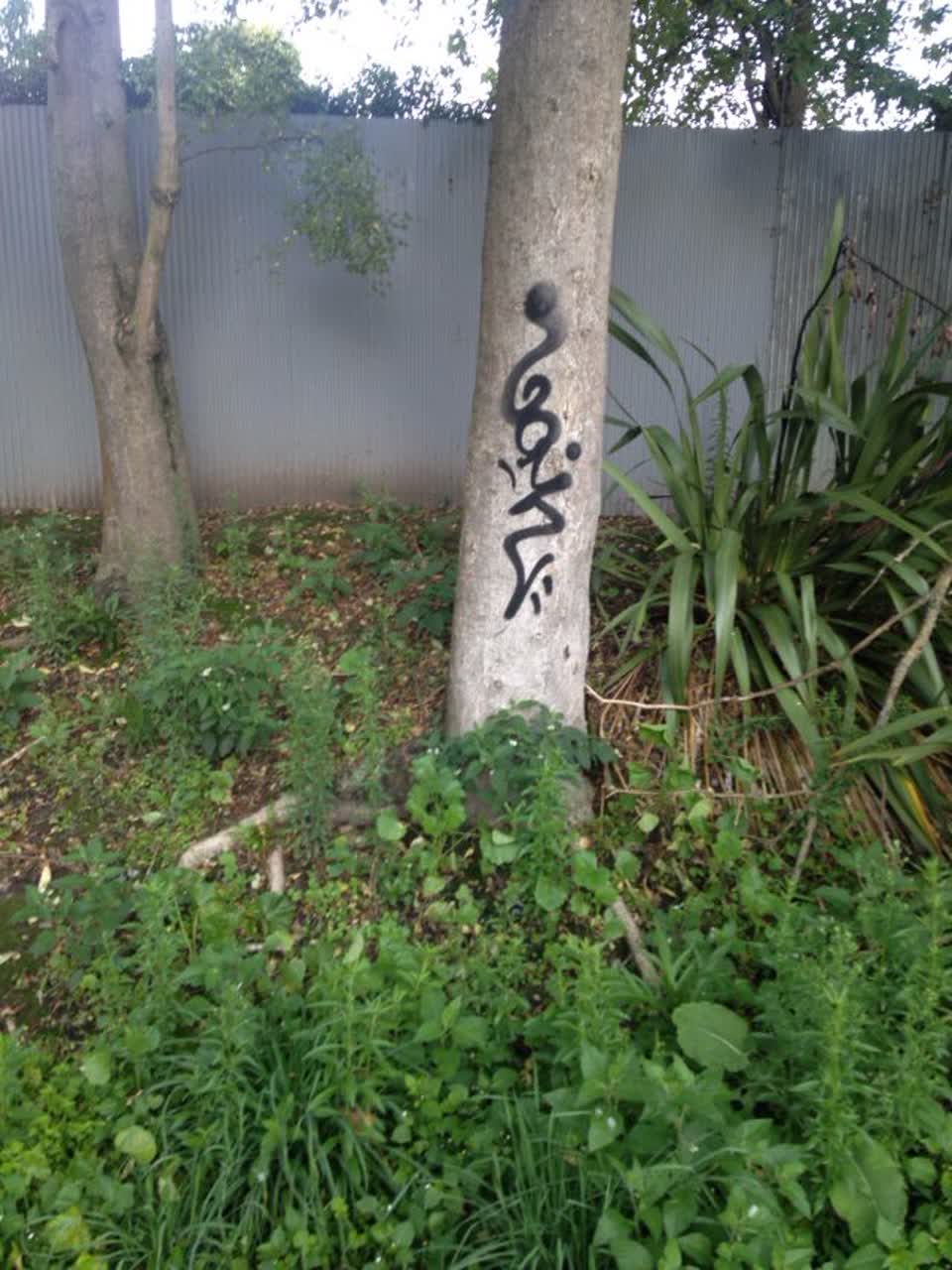 The photograph attached to this graffiti report