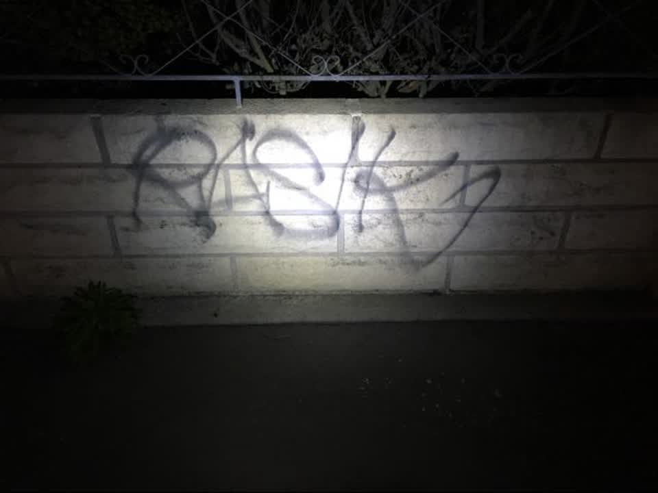 The photograph attached to this graffiti report