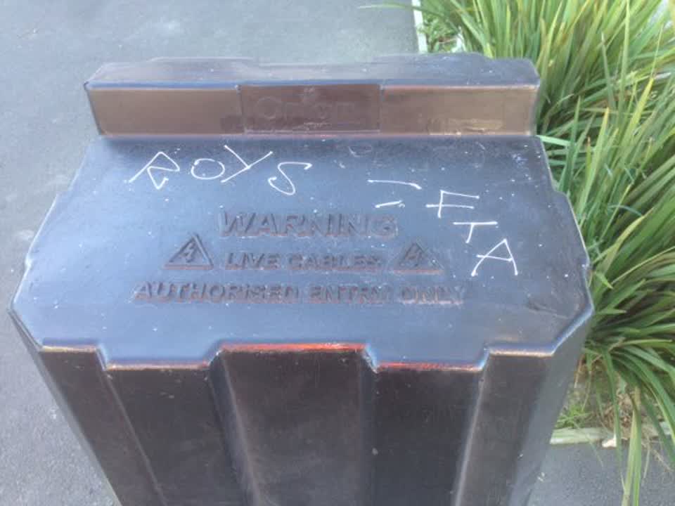 The photograph attached to this graffiti report