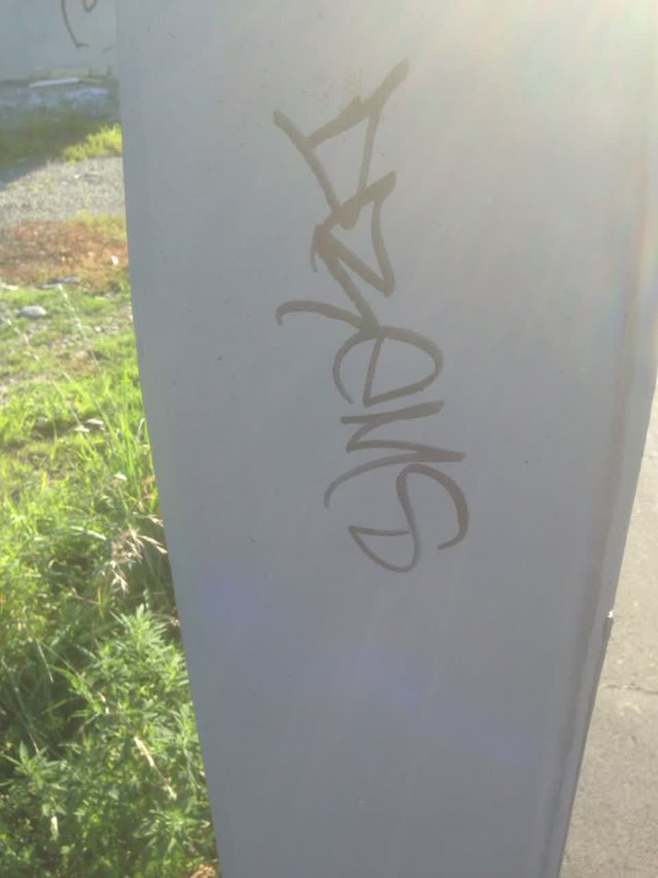 The photograph attached to this graffiti report