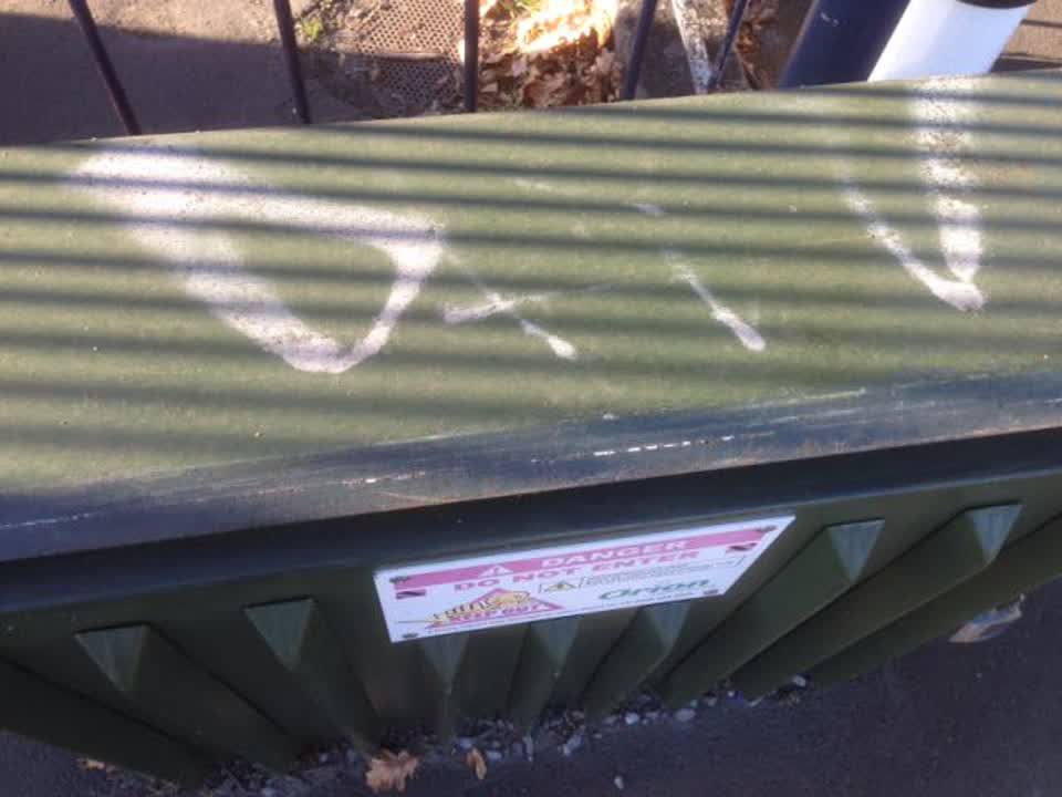 The photograph attached to this graffiti report