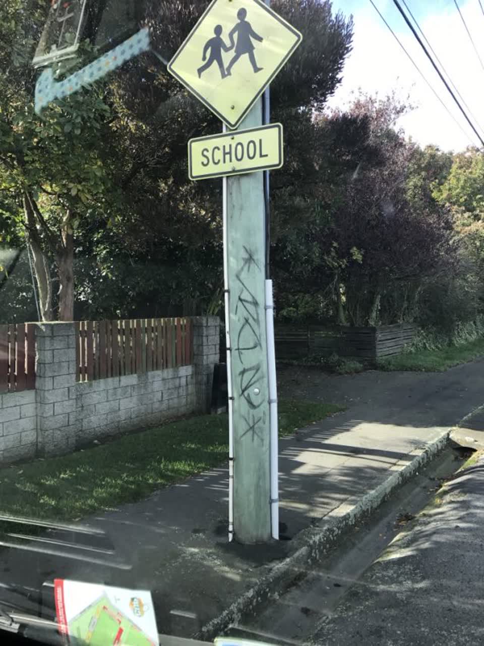 The photograph attached to this graffiti report