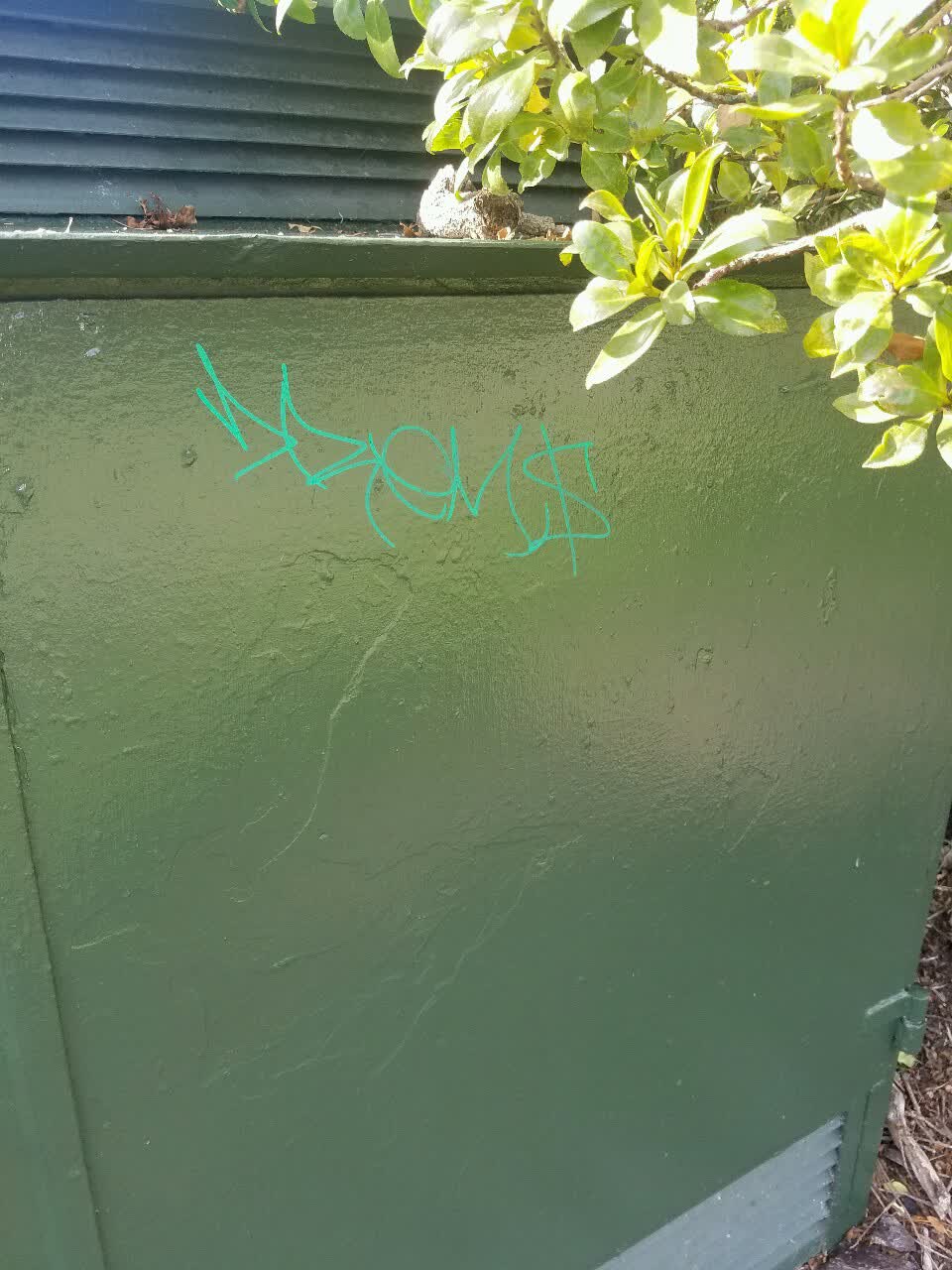 The photograph attached to this graffiti report