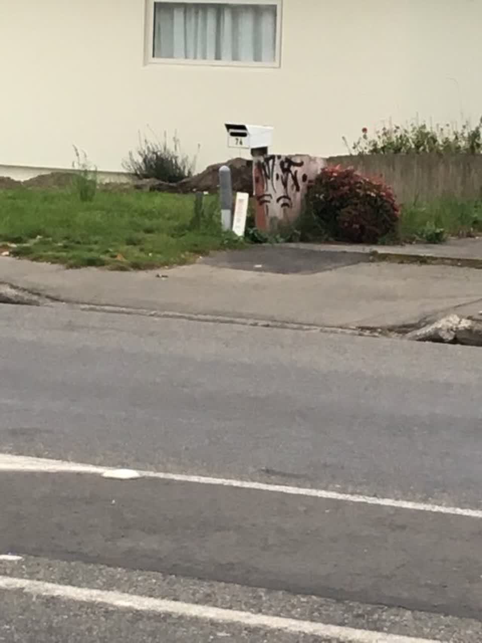 The photograph attached to this graffiti report