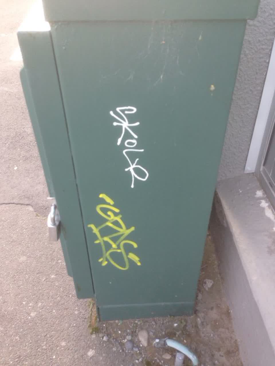 The photograph attached to this graffiti report