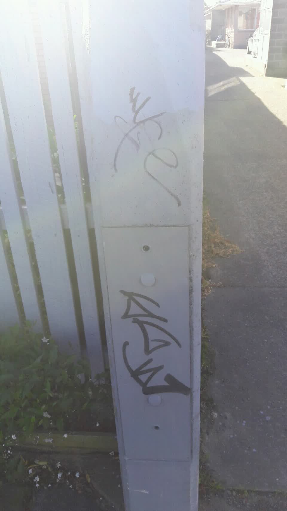 The photograph attached to this graffiti report