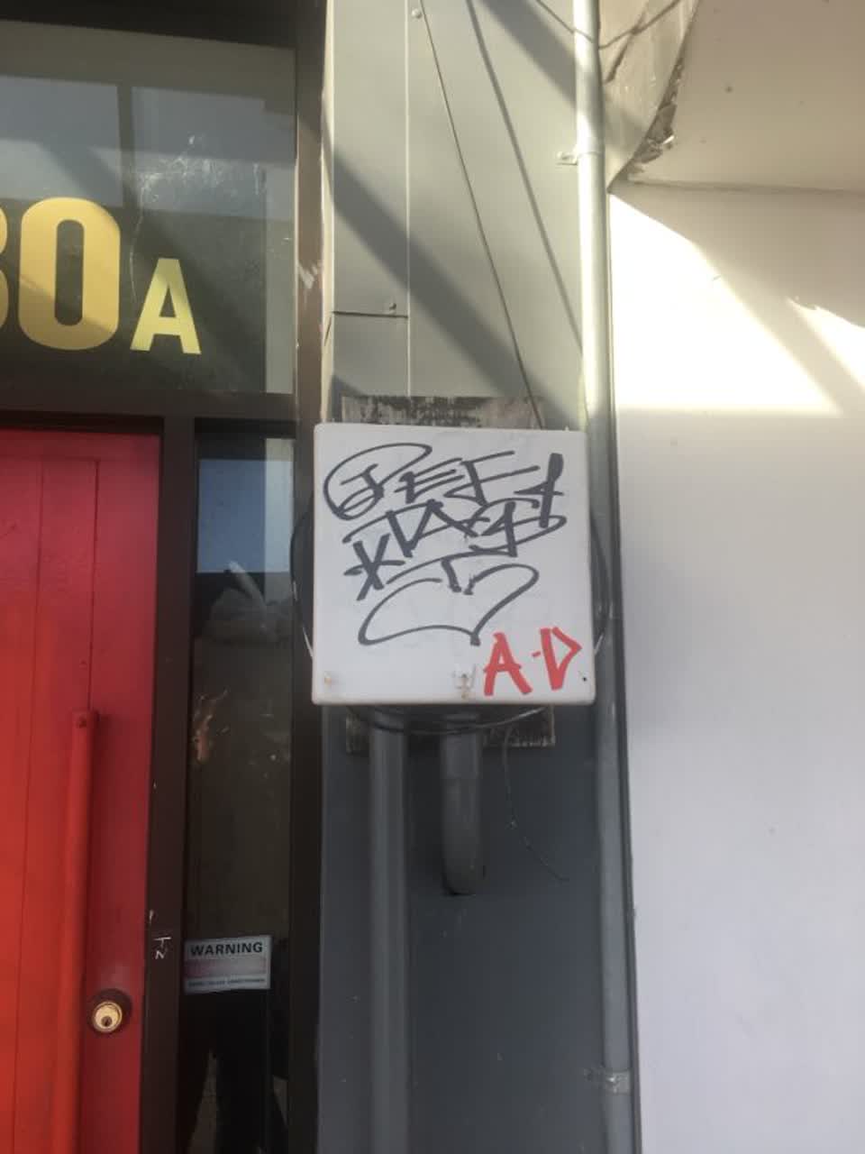 The photograph attached to this graffiti report