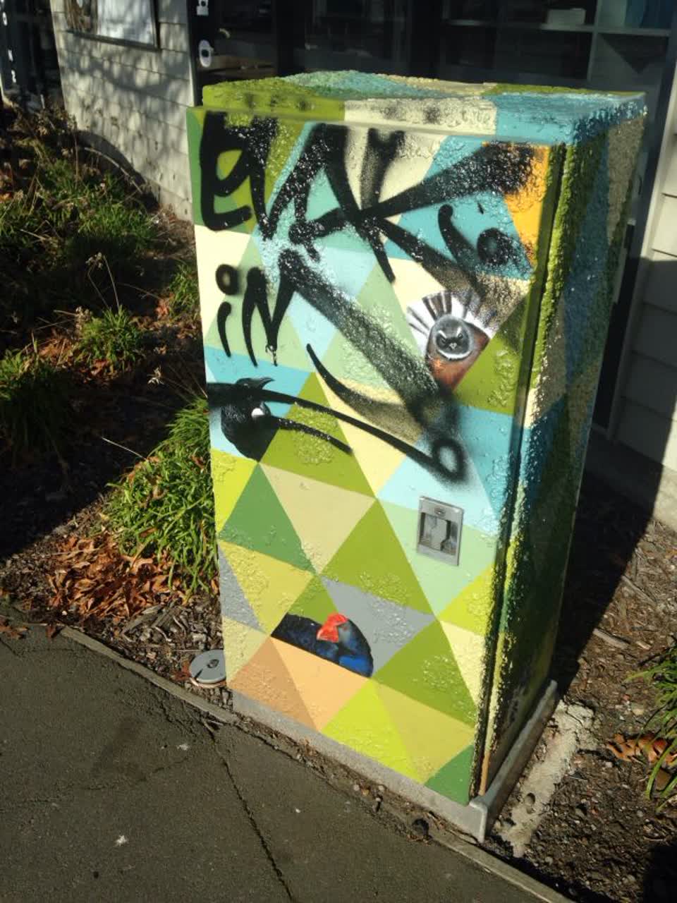 The photograph attached to this graffiti report