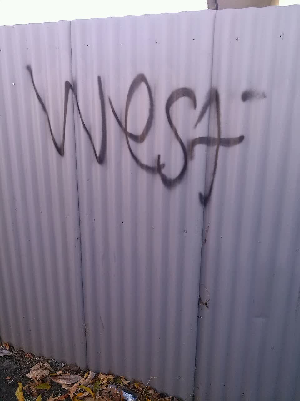 The photograph attached to this graffiti report