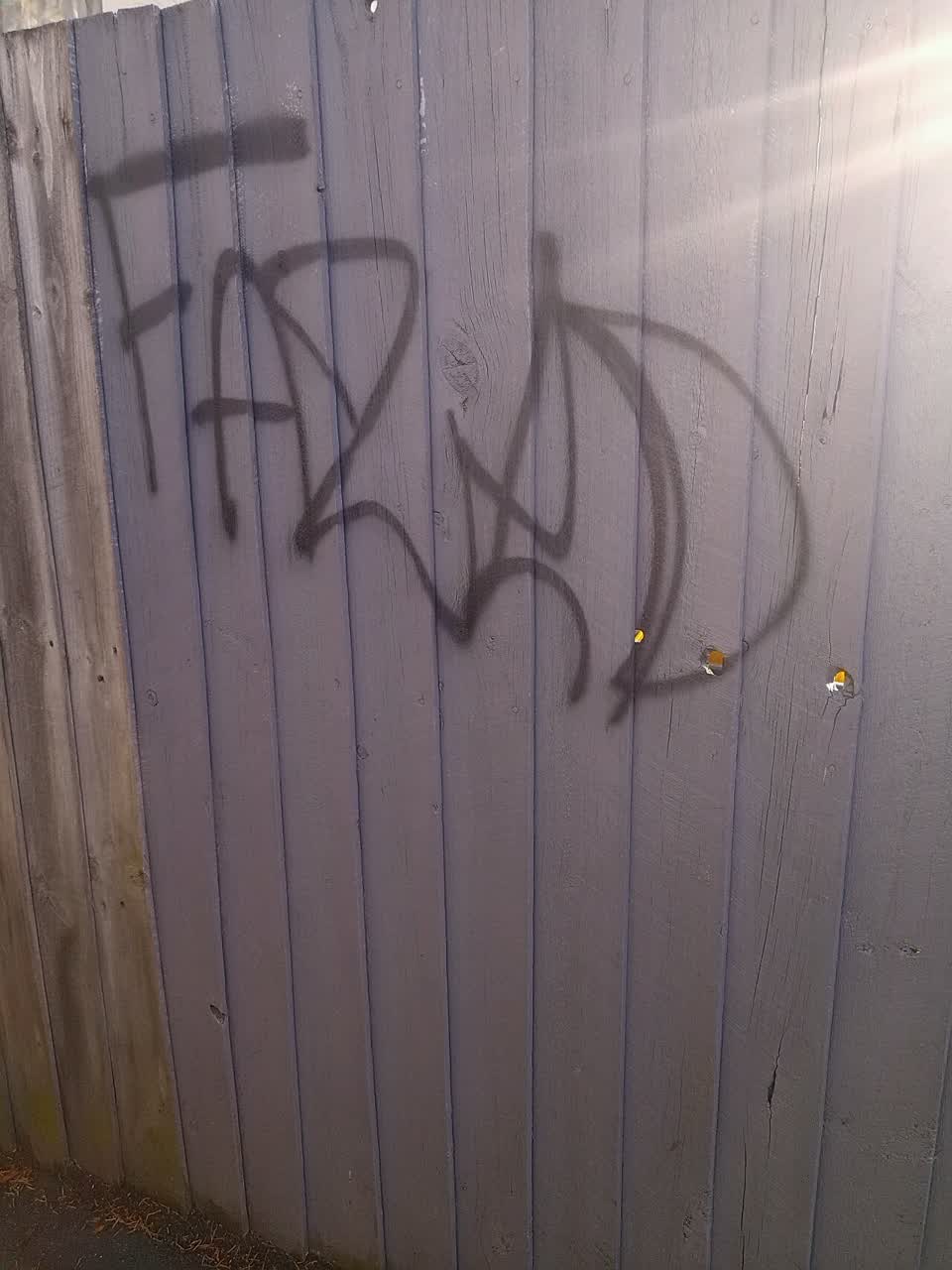 The photograph attached to this graffiti report