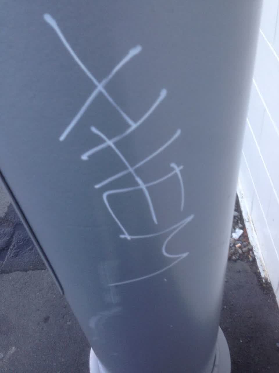 The photograph attached to this graffiti report