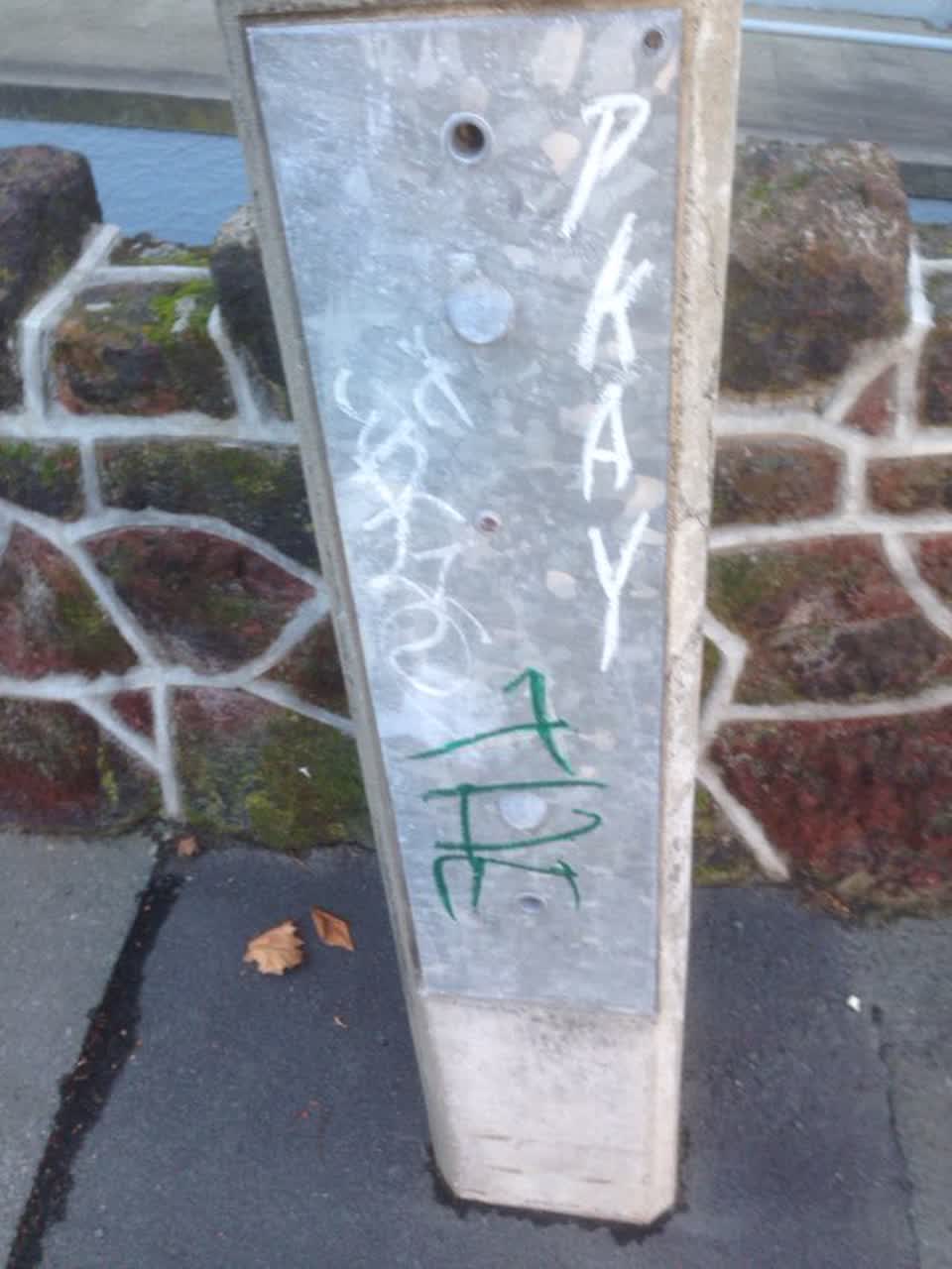 The photograph attached to this graffiti report