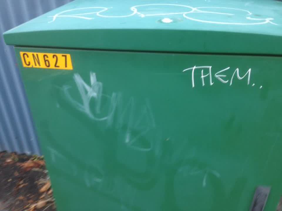 The photograph attached to this graffiti report