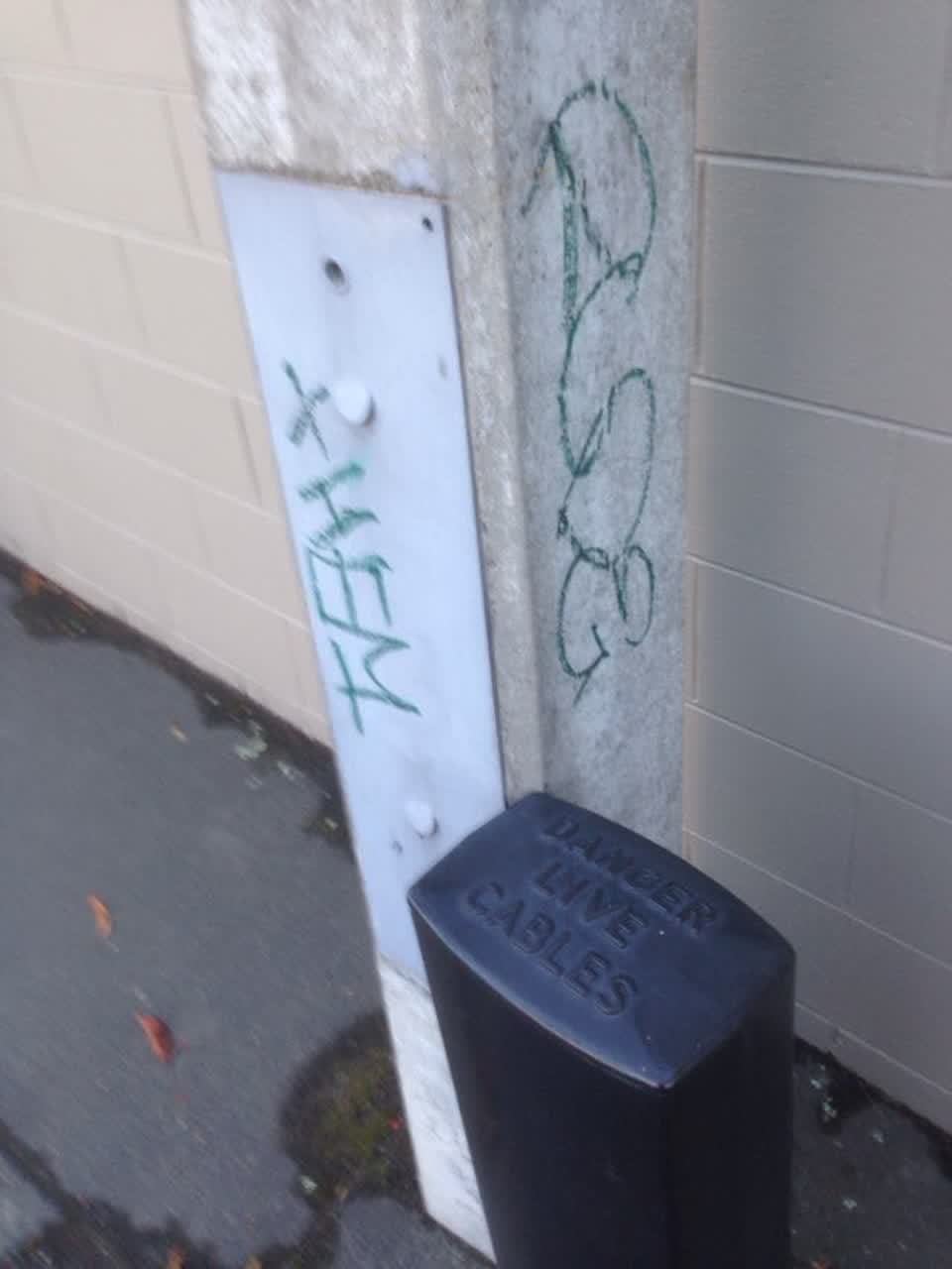 The photograph attached to this graffiti report