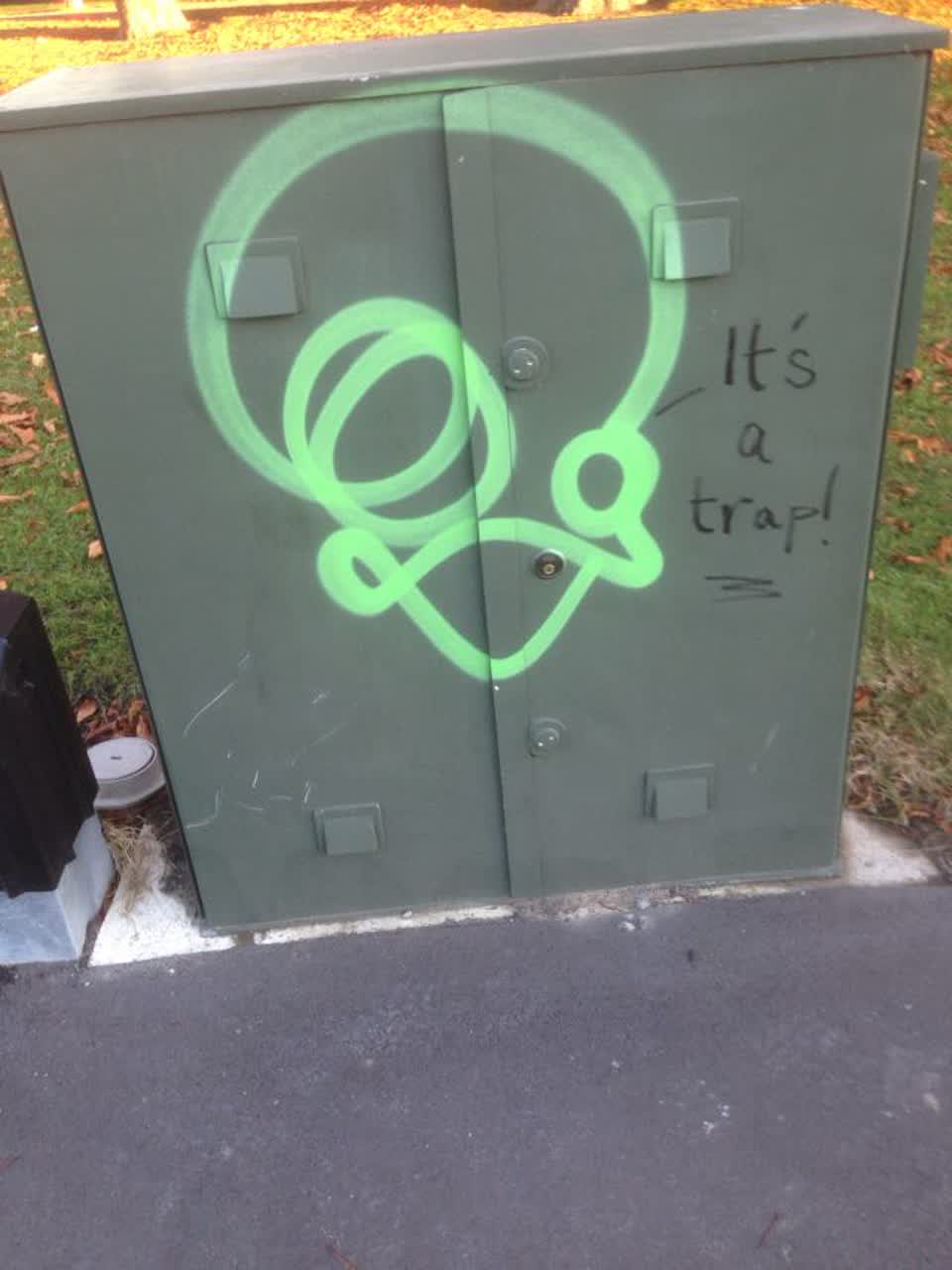 The photograph attached to this graffiti report