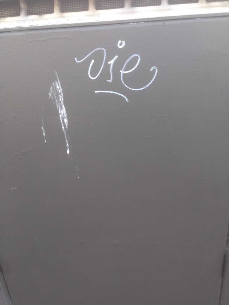 The photograph attached to this graffiti report