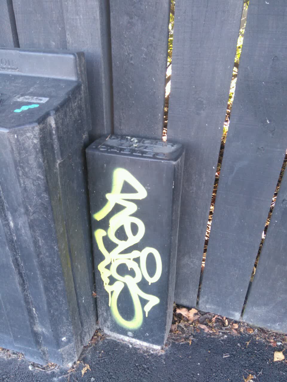 The photograph attached to this graffiti report