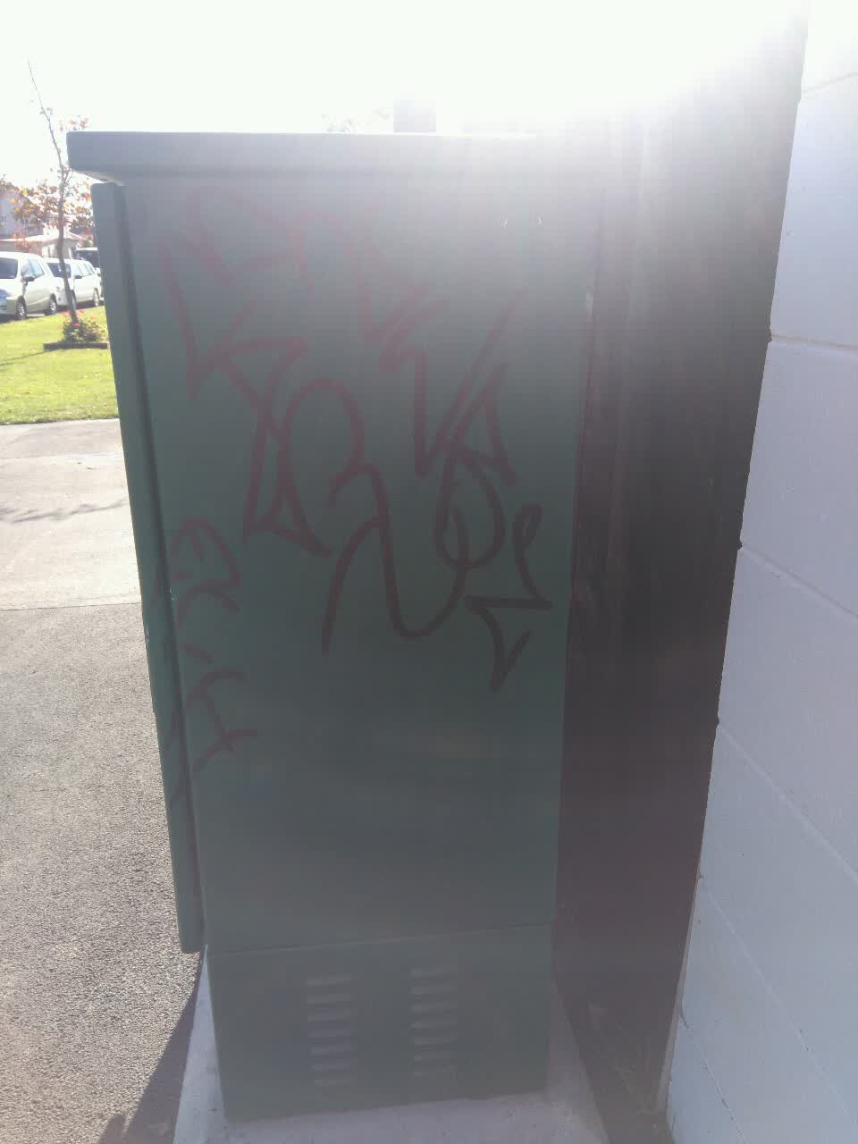 The photograph attached to this graffiti report