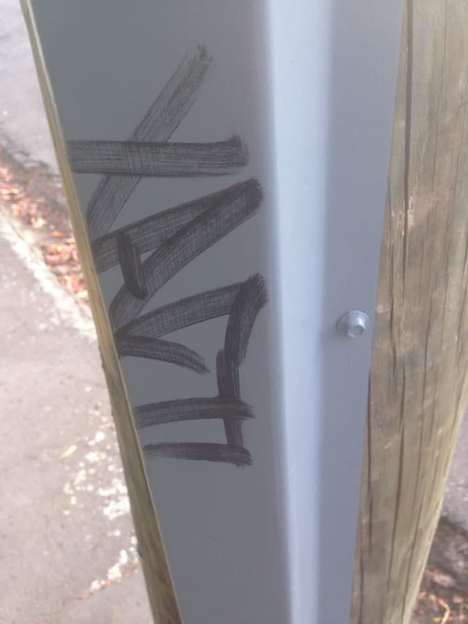 The photograph attached to this graffiti report