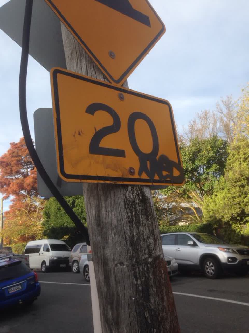 The photograph attached to this graffiti report
